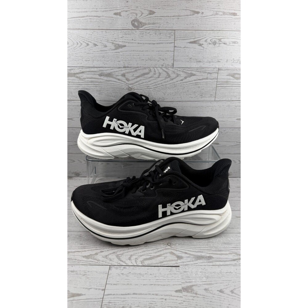 Hoka One One Clifton 10 1162032-BWHT Black 10 2E Mens Sneaker Running Shoes #972